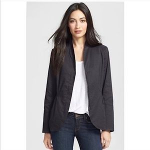 Eileen Fisher Ramie Jacket Blazer Zip Front Solid Black Size Small